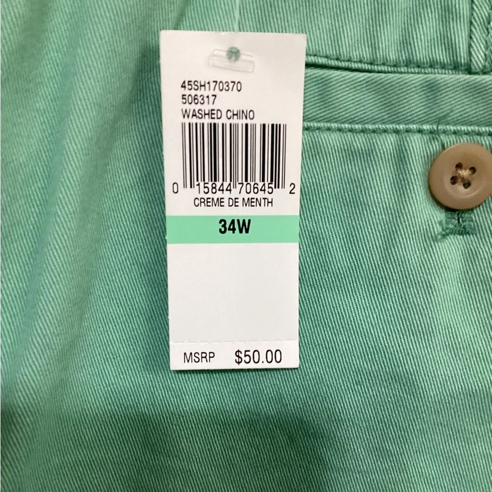 IZOD Saltwater Chino Shorts Men’s 34 Mint Green Golf Preppy NWT 10.5
